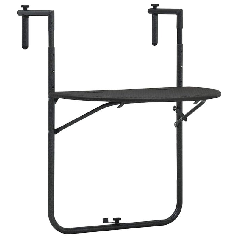 Table de balcon Marron 60x64x83,5 cm Plastique Aspect de rotin 