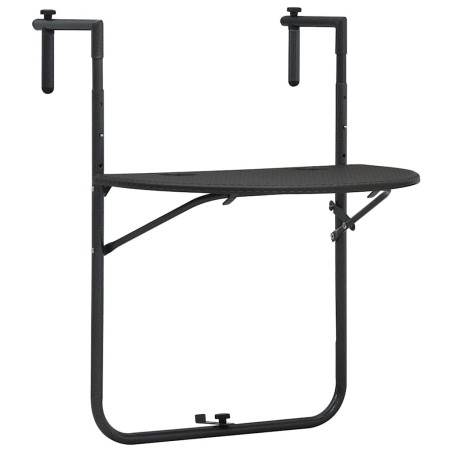 Table de balcon Marron 60x64x83,5 cm Plastique Aspect de rotin 