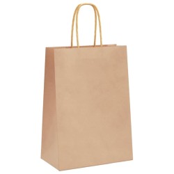Sacs en papier 250 pcs avec poignées marron 15x8x21 cm 