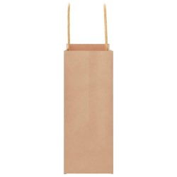 Sacs en papier 250 pcs avec poignées marron 15x8x21 cm 