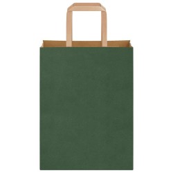 Sacs en papier 50 pcs avec poignées vert 21x11x28 cm 