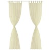 Rideau fin Crème 140x245 cm 2 pcs 