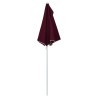 Demi-parasol de jardin avec mât 180x90 cm rouge bordeaux 