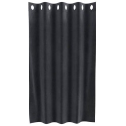 Rideaux opaques avec œillets 2 pcs en velours gris foncé 