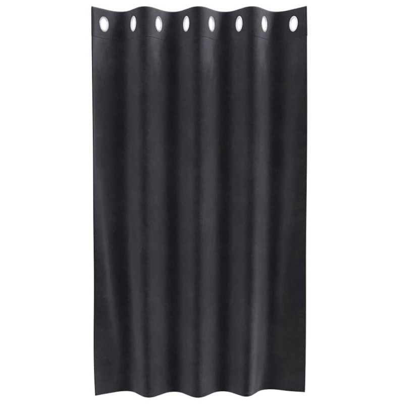 Rideaux opaques avec œillets 2 pcs en velours gris foncé 