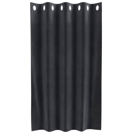 Rideaux opaques avec œillets 2 pcs en velours gris foncé 