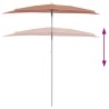 Demi-parasol de jardin avec mât 180x90 cm terre cuite 
