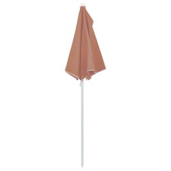Demi-parasol de jardin avec mât 180x90 cm terre cuite 
