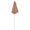 Demi-parasol de jardin avec mât 180x90 cm terre cuite 