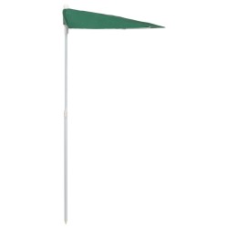 Demi-parasol de jardin avec mât 180x90 cm vert 