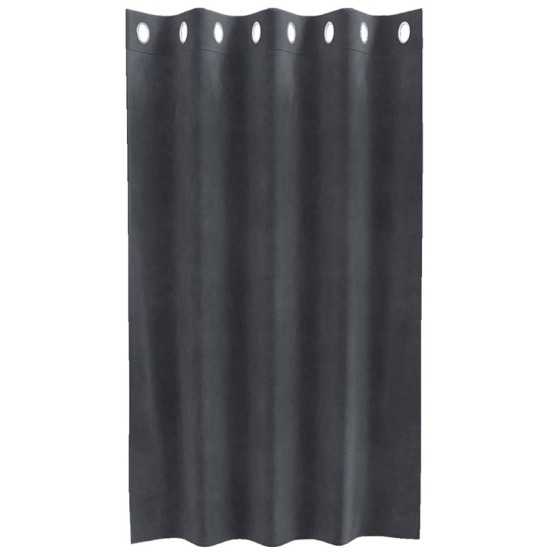 Rideaux Occultants avec Œillets 2 pcs Velours Gris Clair 