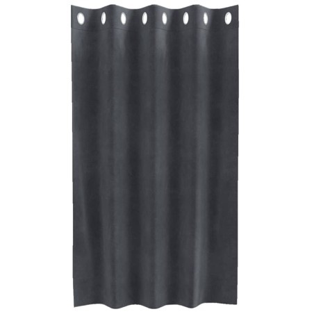 Rideaux Occultants avec Œillets 2 pcs Velours Gris Clair 