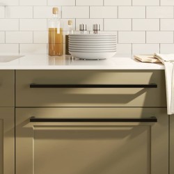 Poignées d'armoire 5 pcs noir 480 mm acier inoxydable 