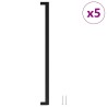 Poignées d'armoire 5 pcs noir 480 mm acier inoxydable 