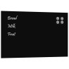Tableau noir magnétique mural Noir 80x50 cm Verre trempé 