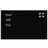 Tableau noir magnétique mural Noir 80x50 cm Verre trempé 
