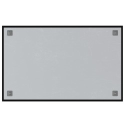 Tableau noir magnétique mural Noir 80x50 cm Verre trempé 