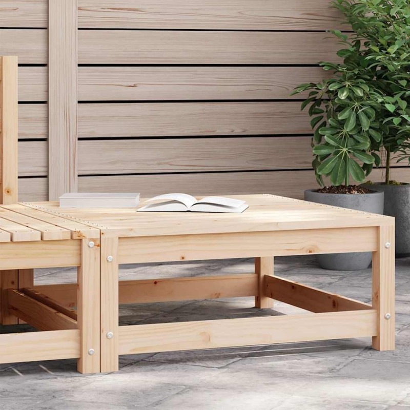 Repose-pied de jardin 70x70x30 cm bois de pin massif 