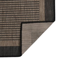 Tapis à tissage plat d'extérieur 120x170 cm Marron foncé 