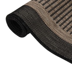 Tapis à tissage plat d'extérieur 120x170 cm Marron foncé 