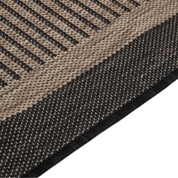 Tapis à tissage plat d'extérieur 120x170 cm Marron foncé 
