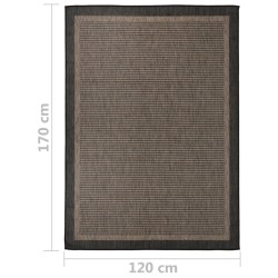 Tapis à tissage plat d'extérieur 120x170 cm Marron foncé 