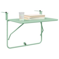 Table Suspendue d'extérieur - Vert menthe, 60 x 39 x 50 cm, Acier 