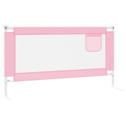 Barrière de sécurité de lit d'enfant Rose 160x25 cm Tissu 