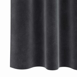 Rideaux occultants avec bande supérieure 2 pièces Velours gris foncé 