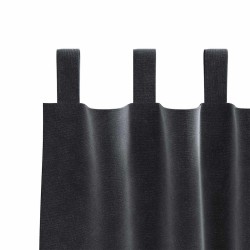 Rideaux occultants avec boucles de suspension 2 pcs en velours gris foncé 