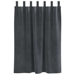 Rideaux occultants avec boucles de suspension 2 pcs en velours gris clair 