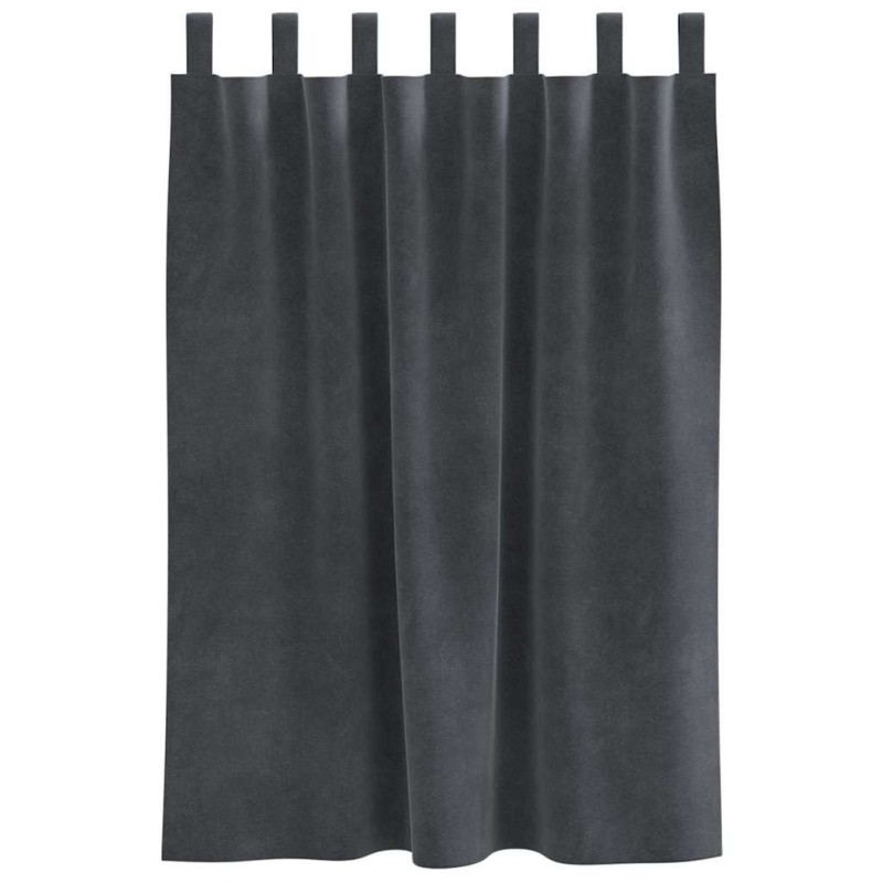 Rideaux occultants avec boucles de suspension 2 pcs en velours gris clair 