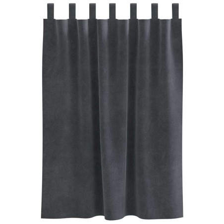 Rideaux occultants avec boucles de suspension 2 pcs en velours gris clair 