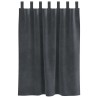 Rideaux occultants avec boucles de suspension 2 pcs en velours gris clair 