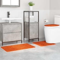 Set de 3 Tapis de Bain Orange en Polypropylène Antidérapants 