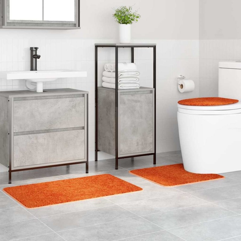 Set de 3 Tapis de Bain Orange en Polypropylène Antidérapants 