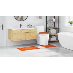 Set de 3 Tapis de Bain Orange en Polypropylène Antidérapants 