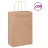 Sacs en papier 250 pcs avec poignées marron 21x11x31 cm 