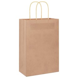 Sacs en papier 250 pcs avec poignées marron 21x11x31 cm 