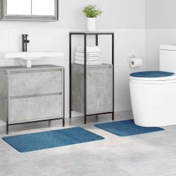 Ensemble de 3 tapis de bain Bleu Polypropylène Antidérapant 