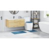 Ensemble de 3 tapis de bain Bleu Polypropylène Antidérapant 