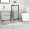 Ensemble de 3 Tapis de Bain Gris Polypropylène Antidérapant 