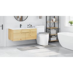 Ensemble de 3 Tapis de Bain Gris Polypropylène Antidérapant 