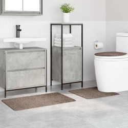 Ensemble de 3 tapis de bain Marron en polypropylène antidérapant 