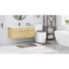 Ensemble de 3 tapis de bain Marron en polypropylène antidérapant 