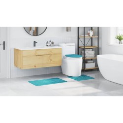 Ensemble de 3 tapis de bain Turquoise en polypropylène antidérapant 