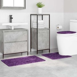 Ensemble de 3 tapis de bain Violet en Polypropylène Antidérapant 