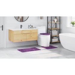Ensemble de 3 tapis de bain Violet en Polypropylène Antidérapant 