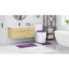 Ensemble de 3 tapis de bain Violet en Polypropylène Antidérapant 