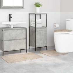 Set de 3 tapis de bain crème en polypropylène antidérapants 